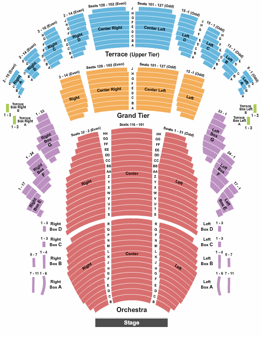 Reserved seating chart for Meyerhoff Symphony Hall
